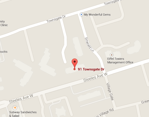 91 townsgate drive vaughan thornhill map